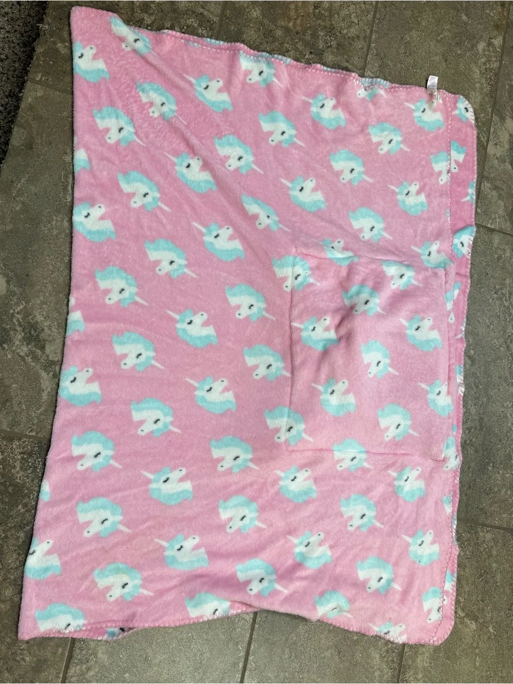 Justice Multicolor Pastel Unicorn Plush Blanket in a Bag
